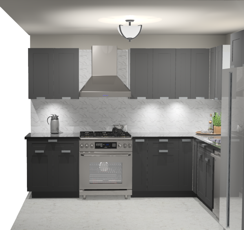 10x10 Lait Grey Shaker Kitchen Cabinets