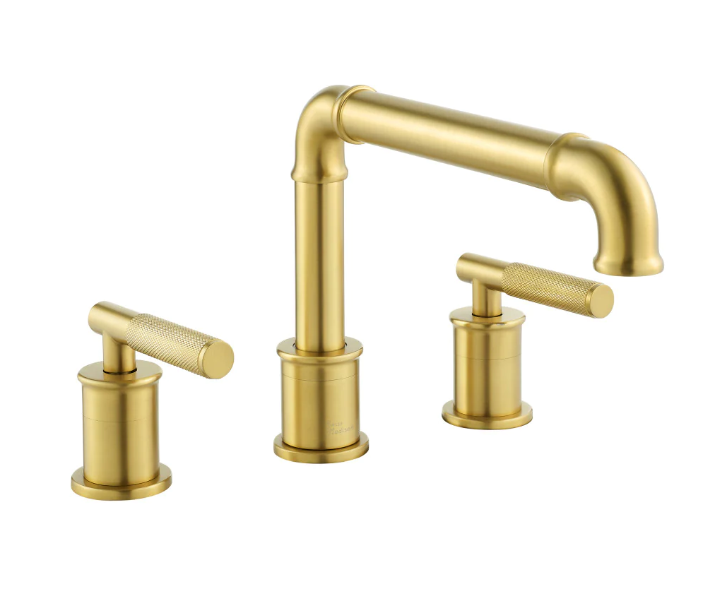 Avallon 8 in. Widespread, Sleek Handle, Bathroom Faucet in Brushed Gold