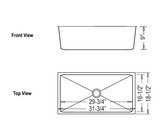 Urban Place Undermount Single Bowl 31-3/4" x 18-1/2" x 9" - 18 Gauge Stainless Steel Kitchen Sink