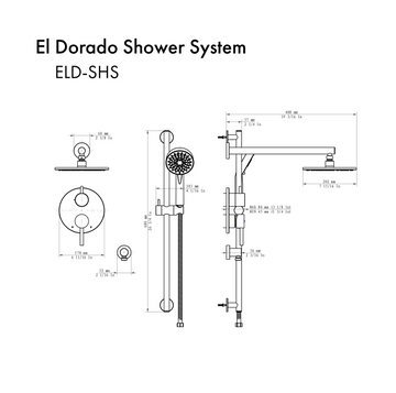 ZLINE -  El Dorado - Polished Gold Pressure Balanced Shower System with Shower Head, Hand Shower, Shower Arm and Hose