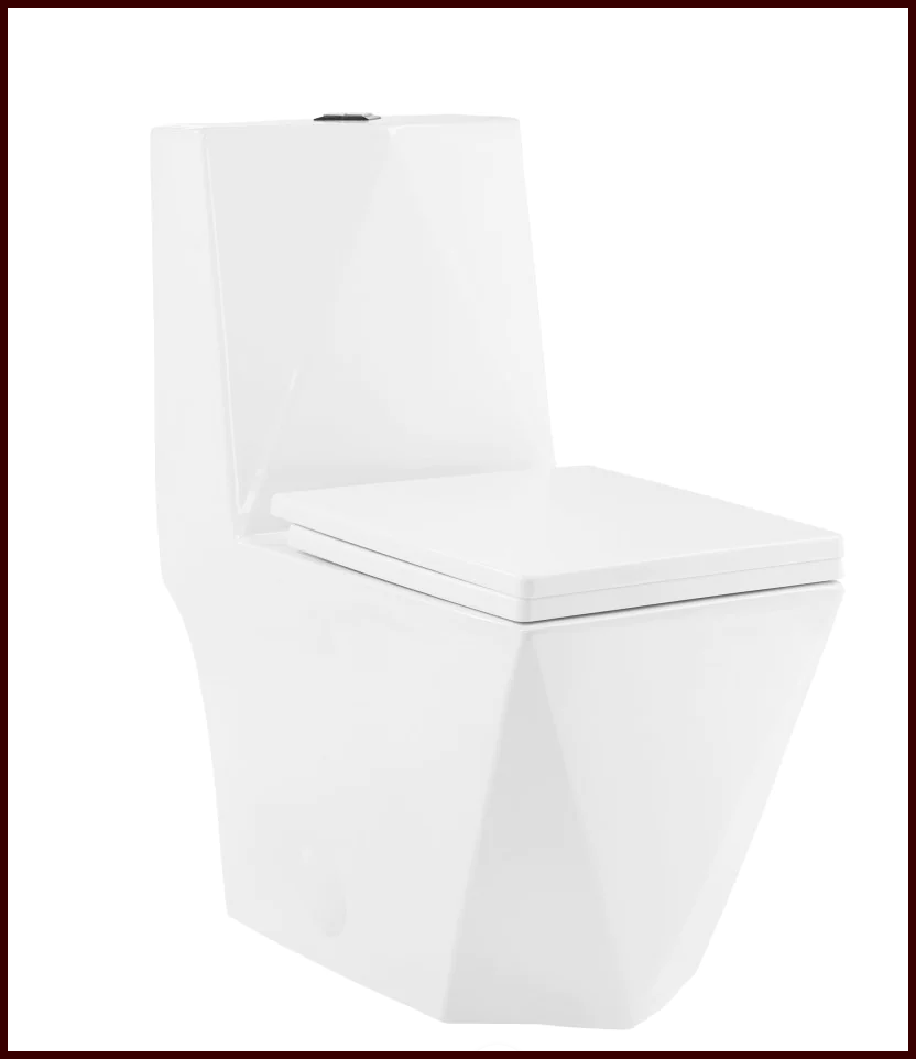 Brusque One-Piece Square Gem Cut Toilet Dual-Flush 1.1/1.6 gpf