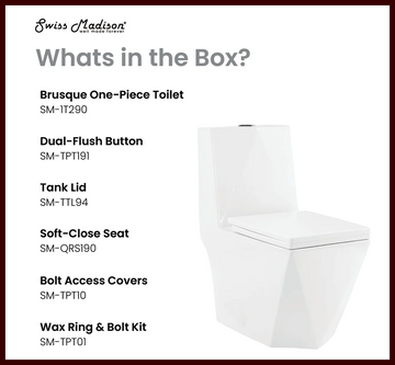 Brusque One-Piece Square Gem Cut Toilet Dual-Flush 1.1/1.6 gpf