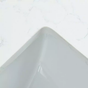 Carrara White Quartz Rectangular Bathroom Vanity Sink Top