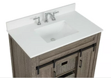 Snow White Quartz Rectangular Bathroom Vanity Top with Undermount Sink