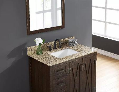 Santa Cecilia Granite Rectangular Bathroom Vanity Sink Top