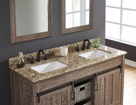 Santa Cecilia Granite Rectangular Bathroom Vanity Sink Top