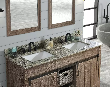 Santa Cecilia Light Granite Rectangular Bathroom Vanity Sink Top