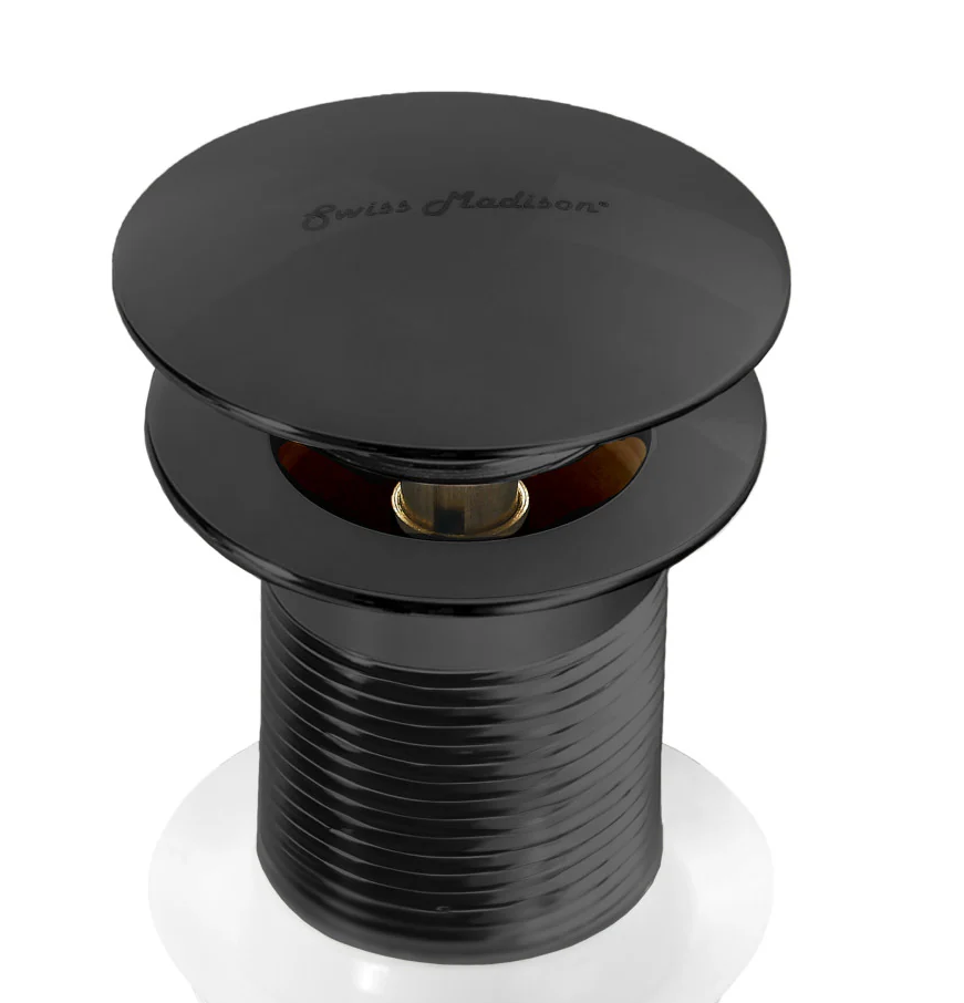 Residential Non-Overflow Pop Up Sink Drain 1.75 in Matte Black