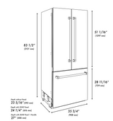 ZLINE 36 in. 19.6 cu. ft. French Door Built-In Bottom Freezer Refrigerator with Water Dispenser and Ice Maker in Satin Stainless Steel (RBIV-SN-36)