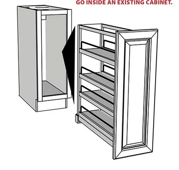 Spice Pull Out Base Insert - 6 in. W x 30 in. H Pull-Out Between Cabinet Wall Filler w/Soft-Close