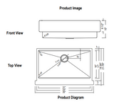 Stainless Steel 35" Farmhouse Apron Front Sink with accessories