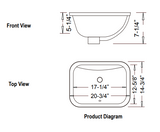 Undermount Ceramic Vanity Sink - 17-1/4” x 12-5/8” - CREST - YES3910 - WHITE