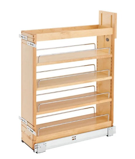 Spice Pull Out Insert - Rev-A-Shelf 7-1/4" (184mm) Wood Pull-Out Base Cabinet Organizer w/Soft-Close - 448-BCSC-6C