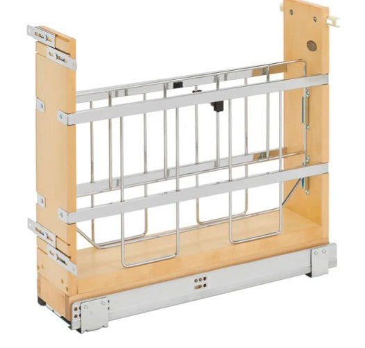 Rev-A-Shelf 5" Pull-Out Tray Divider, Foil & Wrap Organizer w/Soft-Close -447-BCBBSC-5C