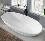 Wellfor - 65" Stone Resin Solid Surface Flat Bottom Freestanding Bathtub - FS303-1650