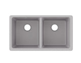 Elkay Quartz Classic 33" Undermount Double Basin Quartz Composite Kitchen Sink in Greystone  - ELGU3322GS0