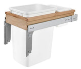 Rev-A-Shelf 35 Qt. Maple Top Mount Waste Container (1.5" faceframe) - White- 4WCTM-12DM-1
