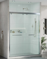 Wellfor 56–60 Inch Double Sliding Shower Door with Chrome Aluminum Alloy Frame and 5/16" Tempered Clear Glass -  P303460