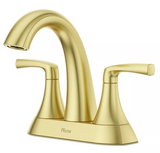 2-Handle 4" Centerset Bathroom Faucet- Polished Brushed Gold