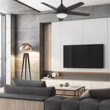 Solasta 52" In. Black/Dark Wood 5 Blade Smart Ceiling Fan with LED Light Kit Works with Led Light Kit & Remote