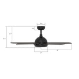 Sonnen 52" In. Black/Walnut 5 Blade Smart Ceiling Fan with Dimmable LED Light Kit Works with Remote Control, Wi-Fi apps and Voice control via Google Assistant/Alexa/Siri