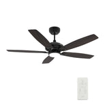 Somerset 52" In. Black/Walnut 5 Blade Smart Ceiling Fan with Dimmable LED Light Kit Works with Remote Control, Wi-Fi apps and Voice control via Google Assistant/Alexa/Siri