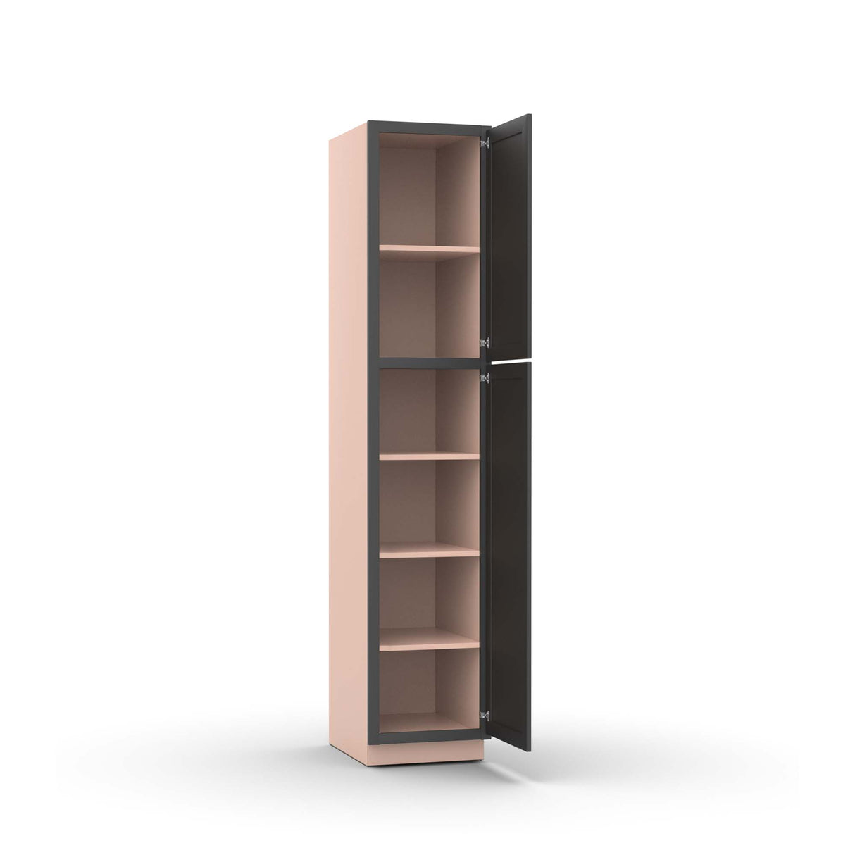 Liberty Shaker Grey - 18 Inch Single Door Pantry Tall Cabinet - 18" Width x 90" Height x 24" Depth