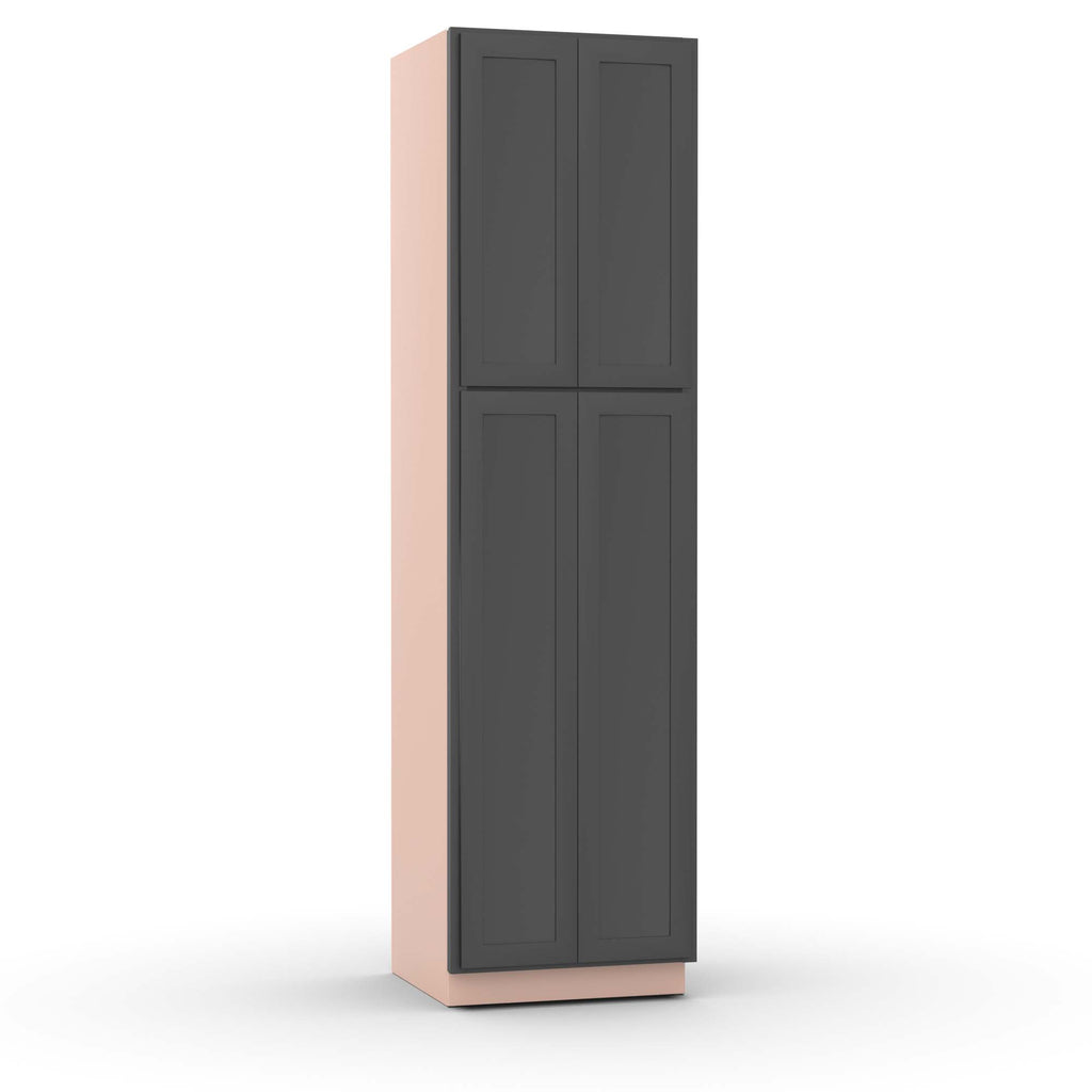 Liberty Shaker Grey - 24 Inch Double Door Pantry Tall Cabinet - 24