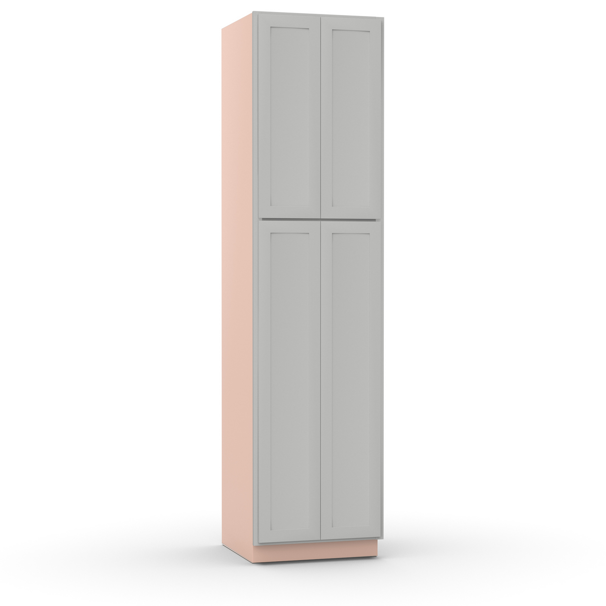 Liberty Shaker Ashen - 24 Inch Double Door Pantry Tall Cabinet - 24" Width x 96" Height x 24" Depth