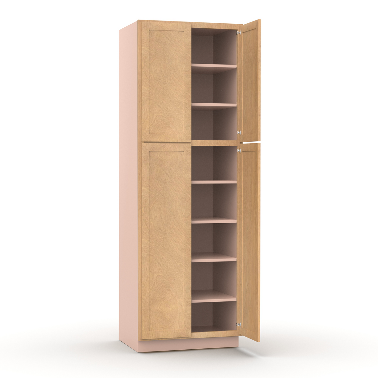 Liberty Shaker Karamel - 30 Inch Double Door Pantry Tall Cabinet - 30" Width x 90" Height x 24" Depth