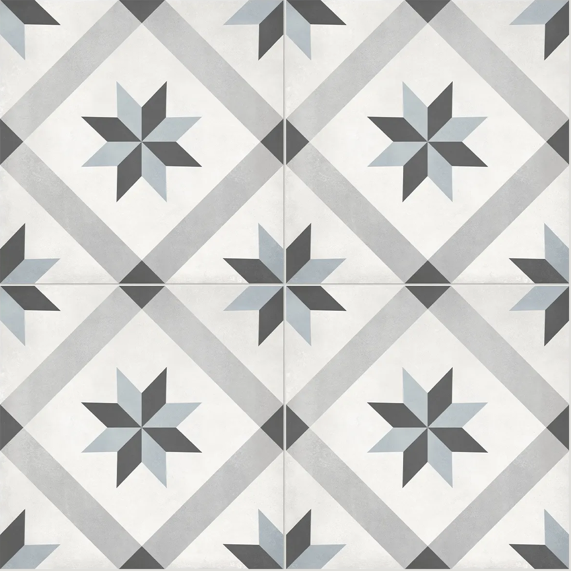 8 X 8 In Compass Form Tide Matte Pressed Glazed Porcelain Tile