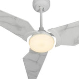 Trailblazer White/Marble Pattern/White marble 3 Blade Smart Ceiling Fan with Dimmable LED Light Kit Works with Remote Control, Wi-Fi apps and Voice control via Google Assistant/Alexa/Siri