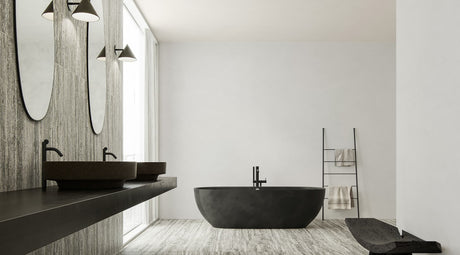 12 x 24 in Majesto Travertino Titanium Honed Rectified Colorsync Porcelain Tile installed