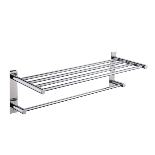 Ivanees Stainless Steel Towel Rack in Chrome Finish – Wall Mounted Bathroom Towel Holder