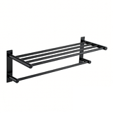 Ivanees Stainless Steel Towel Rack in Matte Black Finish – Wall Mounted Bathroom Towel Holder
