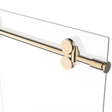 Ivanees Single Sliding Frameless Shower Door 8mm Clear Tempered Glass - Barn Door Style - Brushed Gold - 60 x 76 Inch