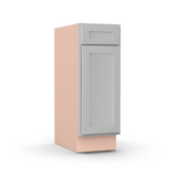 Liberty Shaker Ashen - 12 Inch Vanity Base Cabinet - 12" Width x 34.5" Height x 21" Depth