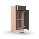 Liberty Shaker Grey - 12 Inch Vanity Base Cabinet - 12" Width x 34.5" Height x 21" Depth