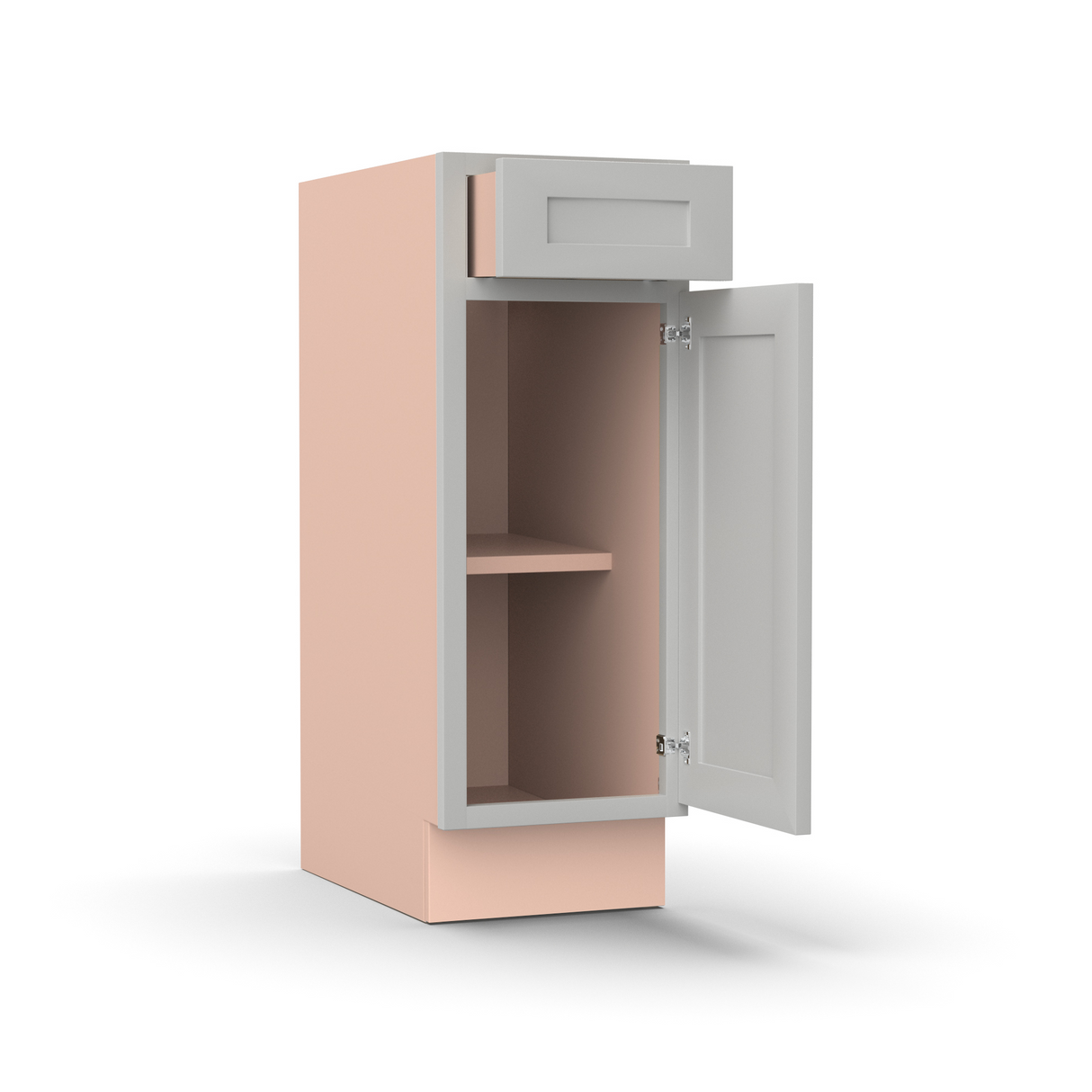 Liberty Shaker Ashen - 12 Inch Vanity Base Cabinet - 12" Width x 34.5" Height x 21" Depth