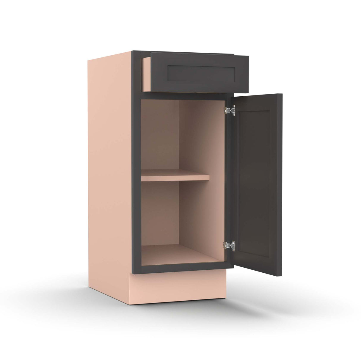 Liberty Shaker Grey - 15 Inch Vanity Base Cabinet - 15" Width x 34.5" Height x 21" Depth