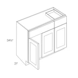 RTA Luxor Smoky Grey - 3 Door Vanity Base Cabinet | 36"W x 34.5"H x 21"D