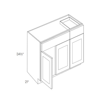 Luxor Misty Grey - Single Door Base Vanity Cabinet | 42"W x 34.5"H x 21"D