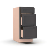 Liberty Shaker Grey - 15 Inch Vanity Drawer Base Cabinet - 15" Width x 34.5" Height x 21" Depth