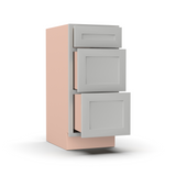 Liberty Shaker Ashen - 15 Inch Vanity Drawer Base Cabinet - 15" Width x 34.5" Height x 21" Depth