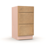 Liberty Shaker Karamel - 18 Inch Vanity Drawer Base Cabinet - 18" Width x 34.5" Height x 21" Depth