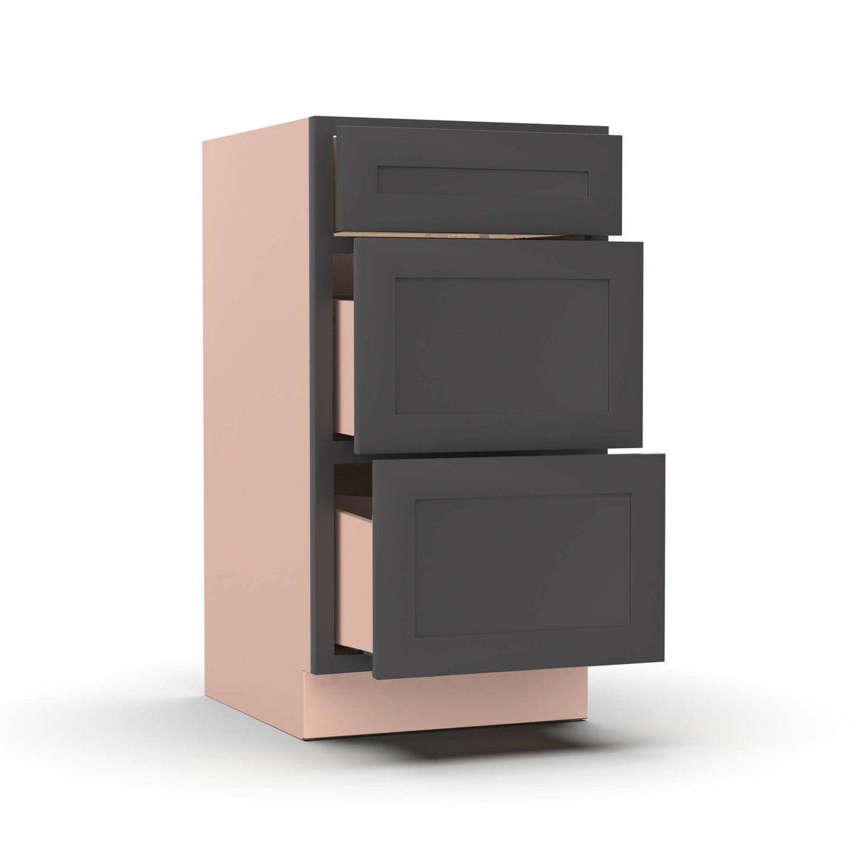 Liberty Shaker Grey - 18 Inch Vanity Drawer Base Cabinet - 18" Width x 34.5" Height x 21" Depth