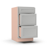 Liberty Shaker Ashen - 18 Inch Vanity Drawer Base Cabinet - 18" Width x 34.5" Height x 21" Depth