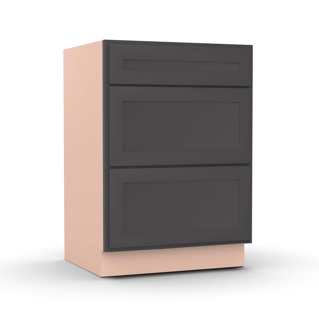Liberty Shaker Grey - 24 Inch Vanity Drawer Base Cabinet - 24