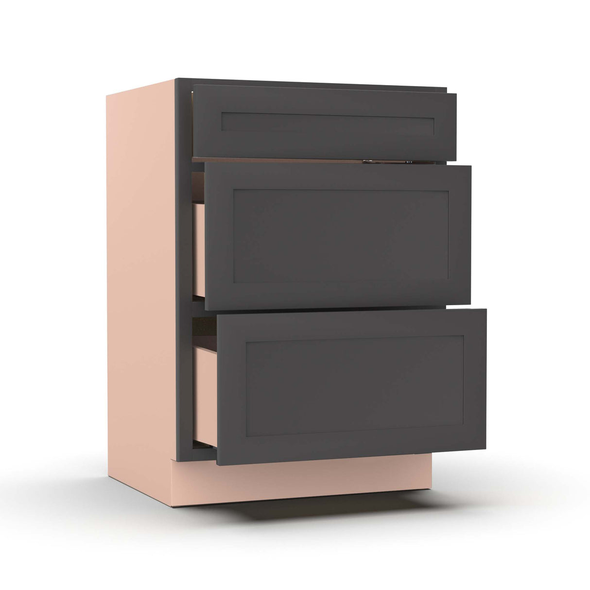 Liberty Shaker Grey - 24 Inch Vanity Drawer Base Cabinet - 24" Width x 34.5" Height x 21" Depth