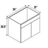 Blanco Gloss - Hanging Drawer Sink Base Cabinet - 24"W x 22.5"H x 21"D - Frameless Cabinet
